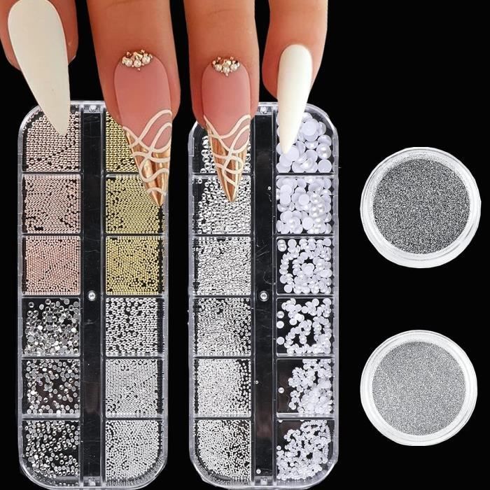 Lot De 36 000 Strass En Résine - Tailles 2 à 6 Mm, Noir, Pour Nail Art Et DIY - 2