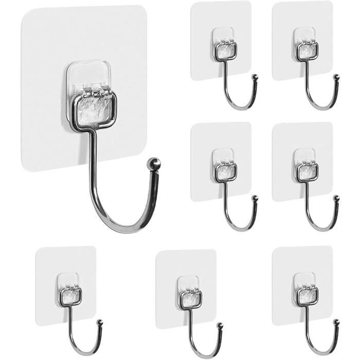 Crochet Adhésif, 6 Pièces Crochet Auto Adhésifs, Crochet Porte Serviette Crochet Adhesif Mural Multi Usage Crochet Pour Bain Cuisine Mural Porte 92099176