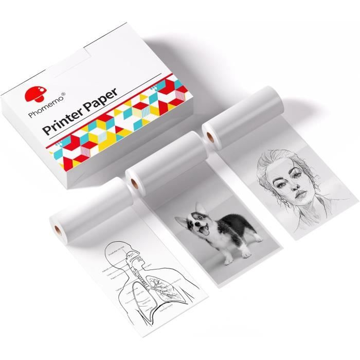 22 Rouleaux Papier Imprimante Thermique, Appareil Photo Enfant(57 X