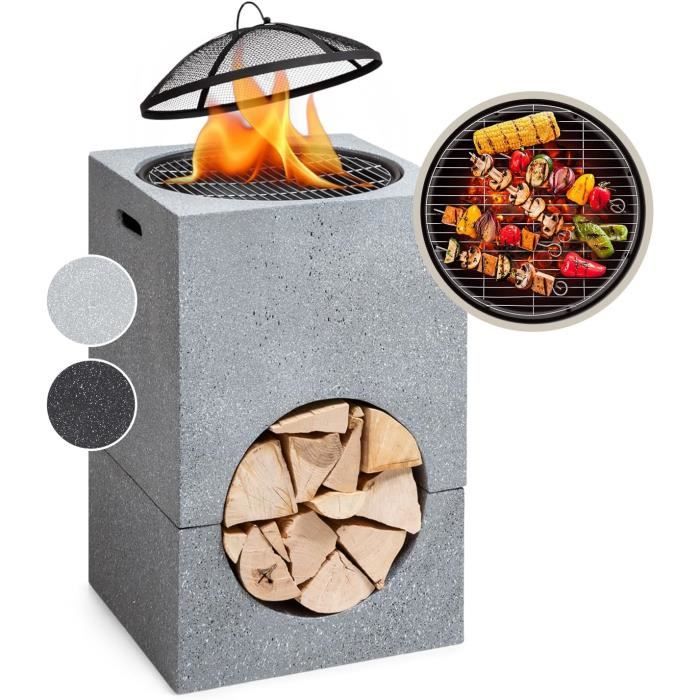Blumfeldt Brasero Exterieur Le Jardin, Brasero Plancha Portable Grille De BBQ, Pare-Etincelles, Bol En Acier, Brasero Barbecue Foyer Camping, Brûleur à Bois Résistant Aux Intempéries Cuivre