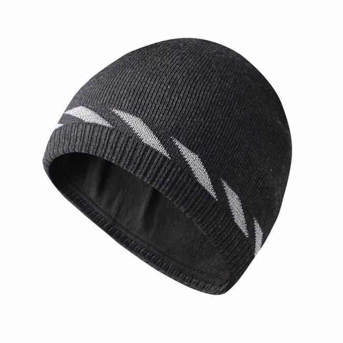 Bonnet Homme Lee - Gris - Tricoté à Poignets - Une Taille - Hiver