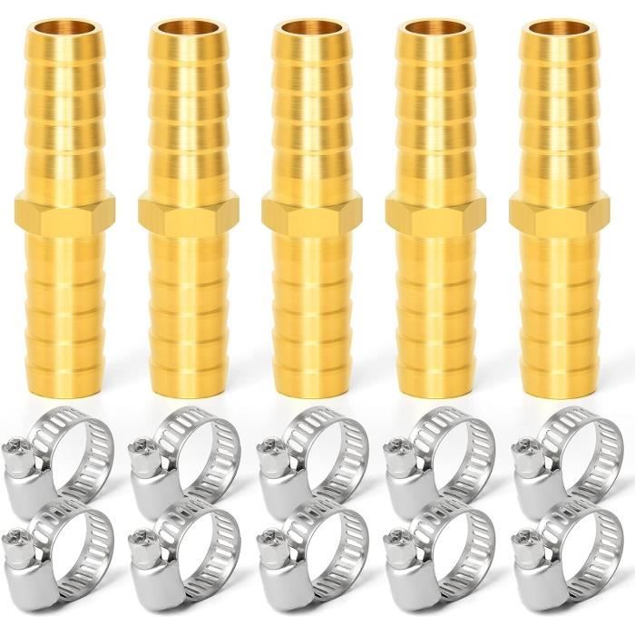 5 Pièces 10Mm Connecteur Cannelé En Laiton, Raccord De Tuyau Droit 2 ...