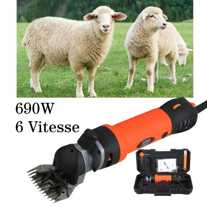Comparer les prix de VINTEKY® Ensemble de Tondeuse à Mouton Cisaillement électrique Chèvres Alpaga Animal Animaux 6 Vitesse réglable 690W 220V - Orange