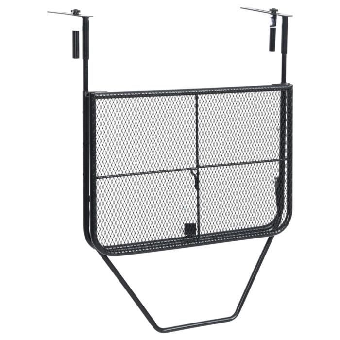 Table de balcon Noir 60x40 cm Acier - VINGVO - YIN(325924)