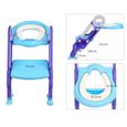HOMFA Siège de Toilette Enfant Bébé Pliable et Réglable avec Marches Larges, Lunette de Toilette Confortable (Bleu et Violet)-1