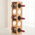 Casier à vin en bois HUOLE - pour 5 bouteilles - Blanc - 13,5*12*53cm-1