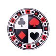21pcs cake set -Thème du magicien du Casino noir rouge coeur Poker décorations de fête d'anniversaire fourniture assiette en papier-1