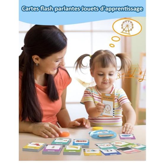 Cartes Flash Parlantes Pour Tout-Petits - MARQUE - Modèle - Jouet éducatif - Blanc