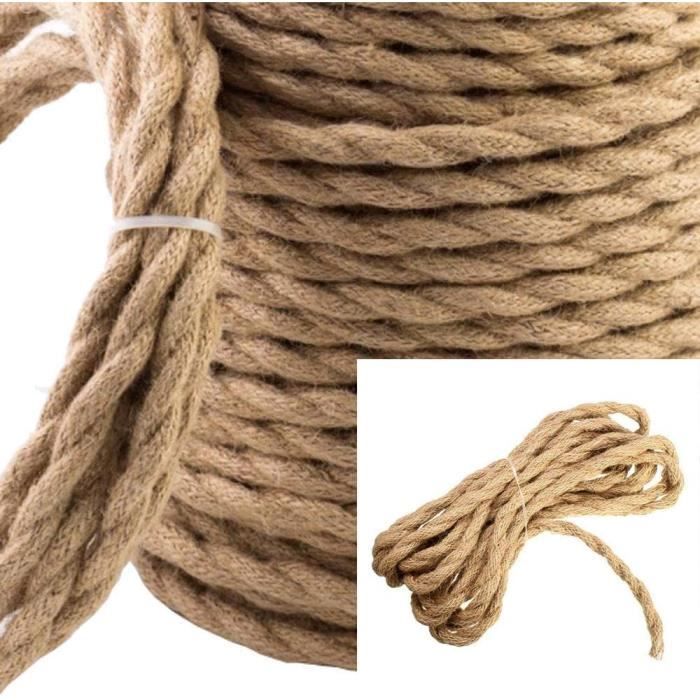 Fil Électrique Tissu Rétro 10M - Corde Chanvre Tressée Pour Lampe Suspendue Vintage