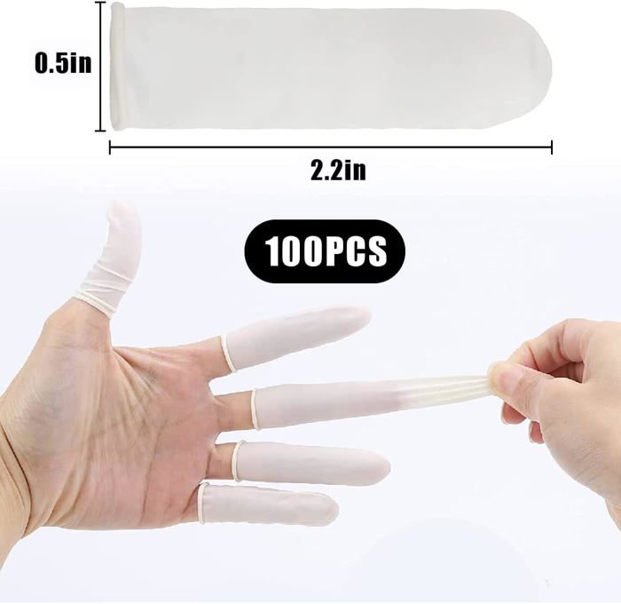 150 Doigtiers En Latex Jetables - Protection Imperméable, Anti-statique - Pour Blessures, Travail, Soins