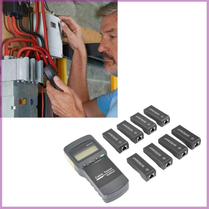 Testeur de Longueur de Câble Réseau NF-8108-M avec écran LCD et WireMap ...