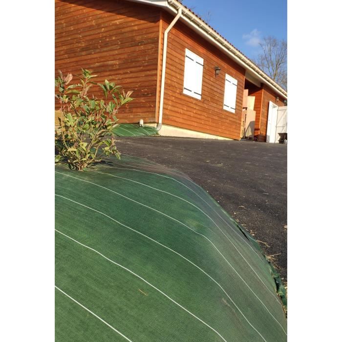 Toile de paillage anti mauvaises herbes 100 g/m² pp noir vert Outsunny