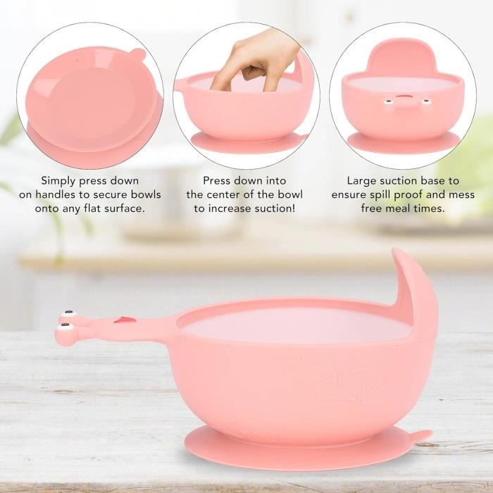 GOMETY Lot De 4 Bols De Sevrage En Silicone Pour Bébé Avec Ventouse - Antidérapants Et Colorés