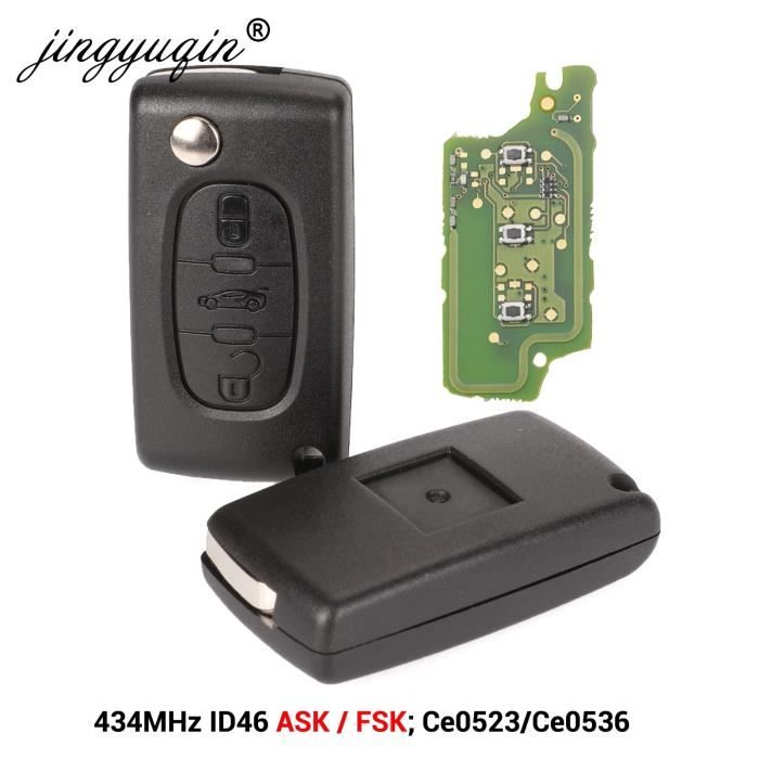 Coque clé,Jingyuqin 3 bouton voiture télécommande clé pour citroën C1 C2 C3  C4 C5 Berlingo - Type HU83 Ce0523 - ASK modulation - Cdiscount Auto