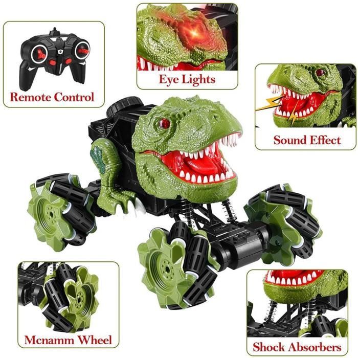 Jouets 4-5 ans Garçon Dinosaure Télécommande Voiture, Mini Dinosaure  Voiture Jouet Pour Enfants 3-6 Ans Télécommande Voiture de Course, 2021  Toddler Monster Tru