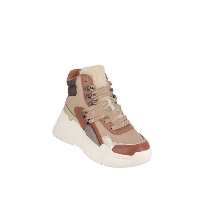 Basket montante et semelle paisse VICTORIA Camel Marron