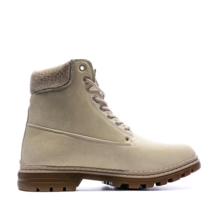 Boots Femme Carrera Nevada Ecru Tige Montante Synthetique Blanc casse Cdiscount Chaussures