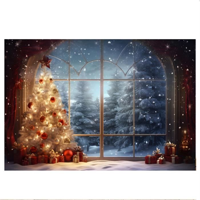 Kate Sapin De Noël Train Polaire Neige Toile De Fond Pour La Photographie