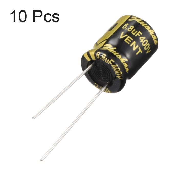 Lot De 30 Condensateurs électrolytiques 4.7µF 400V 105°C - Uxcell, Dimension 8x10mm