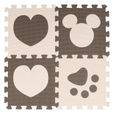 Tapis de jeu puzzle en mousse EVA pour enfant - Doux et durable - 24 pièces - Carreaux beige et marron-2