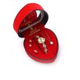 SHARPHY Coffret montre femme + anneau + lous d'oreilles + collier quartz diamant amende cadeau de Noël-2