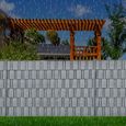 YUENFONG 10x Bandes de brise-vue en PVC dur pour tapis à double tige, clôture de jardin, balcon (2,5 m x 19 cm, Gris)-2