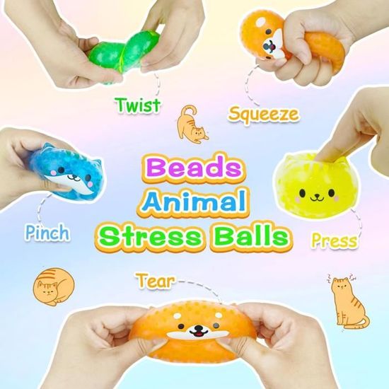 Baleine Anti-Stress avec billes - 14 cm - Couleur Aléatoire - Jour de Fête - Jouets pour kermesse - Cadeaux