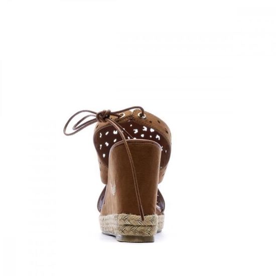 Sandales Compens es Femme Kaporal Savage Talon 10cm Camel