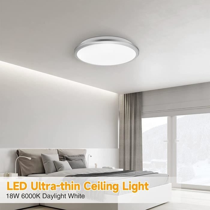 Plafonnier LED avec détecteur de mouvement à l'intérieur 18W Φ40cm  plafonnier rond blanc neutre pour salle de bain balcon