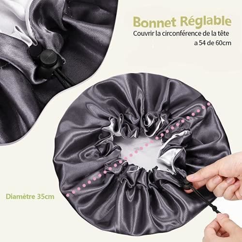 Bonnet De Nuit En Satin Réversible - Anti-Dérapant, Pour Cheveux Bouclés Ou Fragiles
