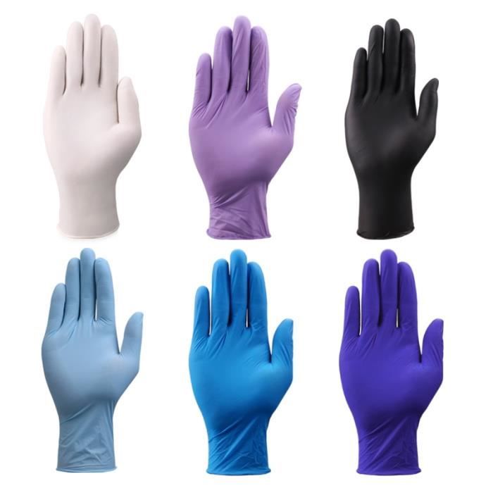 Spontex Gants Jetables Nitrile Noir Résistant 100 Pièces - Sans Latex Taille S/M