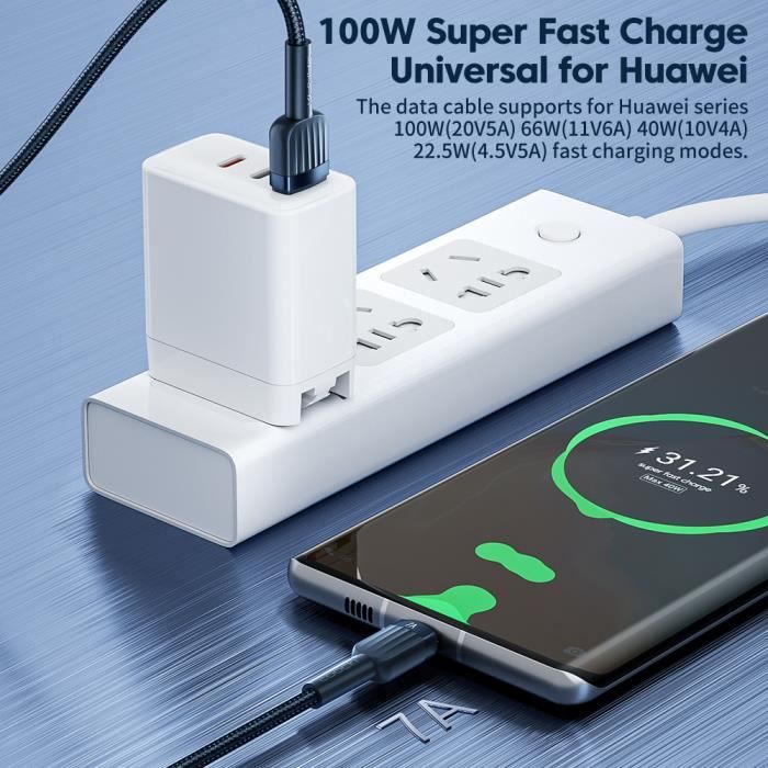 Toocki – câble USB type-c 100W pour recharge rapide et transfert de  données, cordon de chargeur