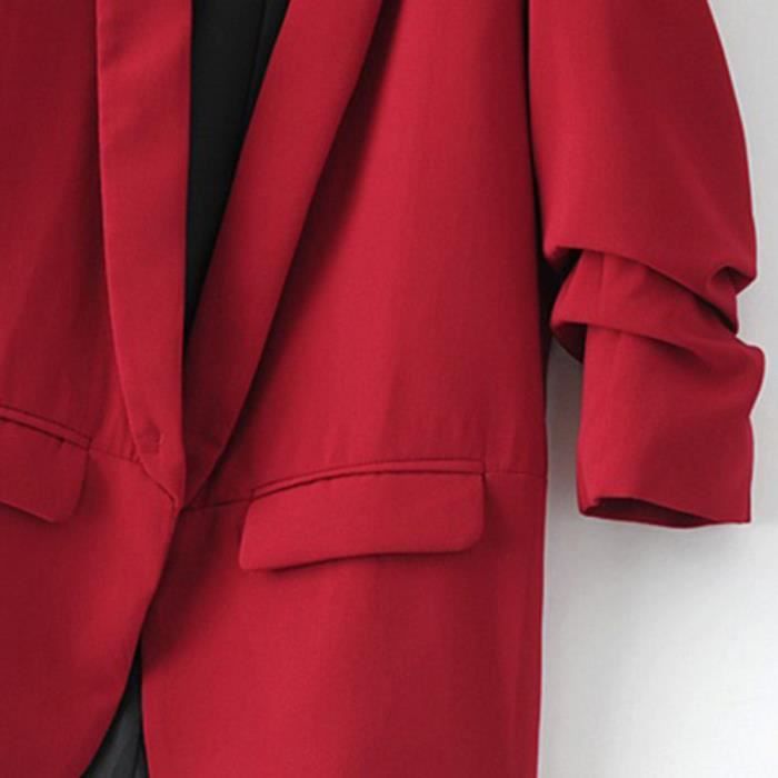 Blazer GUOCU Femme Classique Slim pour Affaires Travail Occasionnel Rouge Rouge Cdiscount Pret a Porter