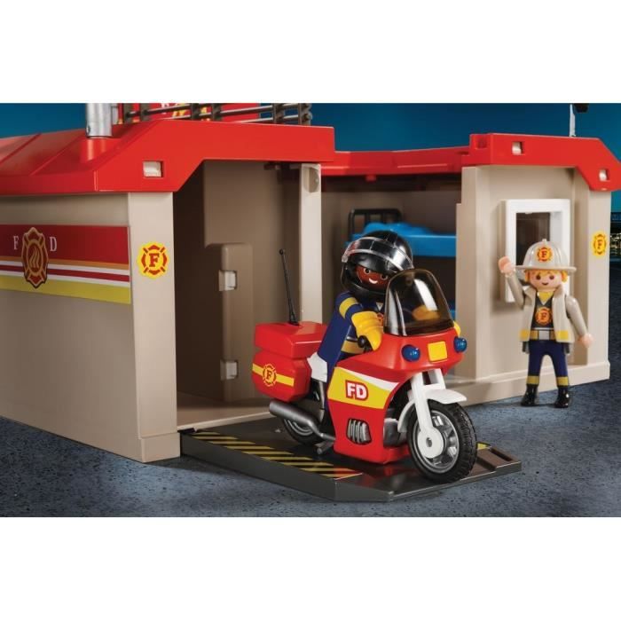 PLAYMOBIL - Caserne de Pompiers Transportable - Les pompiers