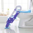 HOMFA Siège de Toilette Enfant Bébé Pliable et Réglable avec Marches Larges, Lunette de Toilette Confortable (Bleu et Violet)-3