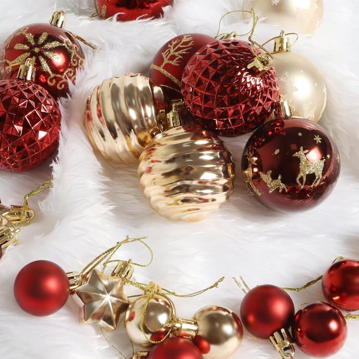 60 Pièces Boule De Noël Ornements De Disque Acrylique Transparent, 7