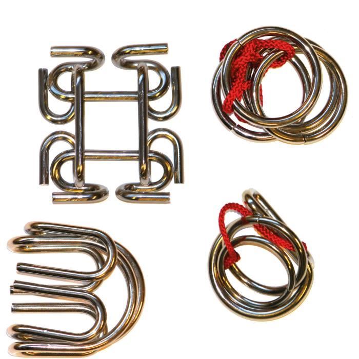 Coffret de CasseTêtes en Métal Extrême Gigamic Quadruplé, Anneau et Corde, M&W, Pinces