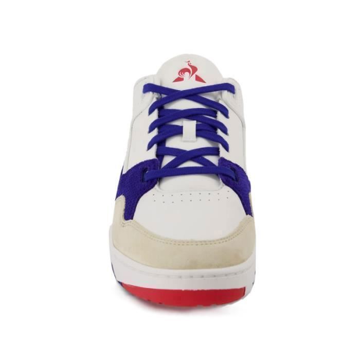Basket Le coq sportif LCS T1000 TRICOLORE Beige, Blanc, Bleu, Rouge  Synthétique Lacets