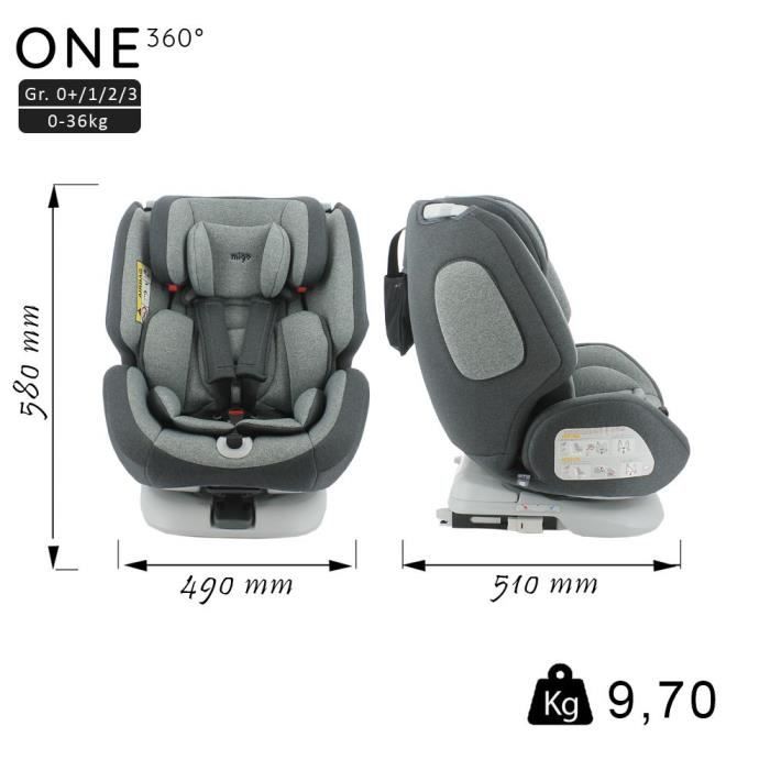 Disney Si ge auto isofix ONE 360 groupe 0 1 2 3 0 36kg Mickey