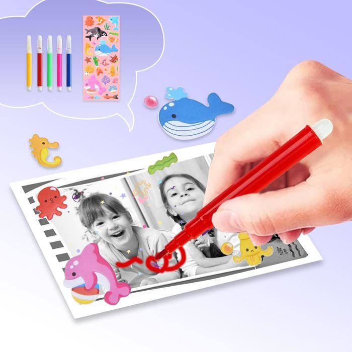 Appareil Photo Instantané Enfant 2,4 Avec Papier, Carte 32Go, Selfie, Vidéo, Jeux – Cadeau Pour Filles
