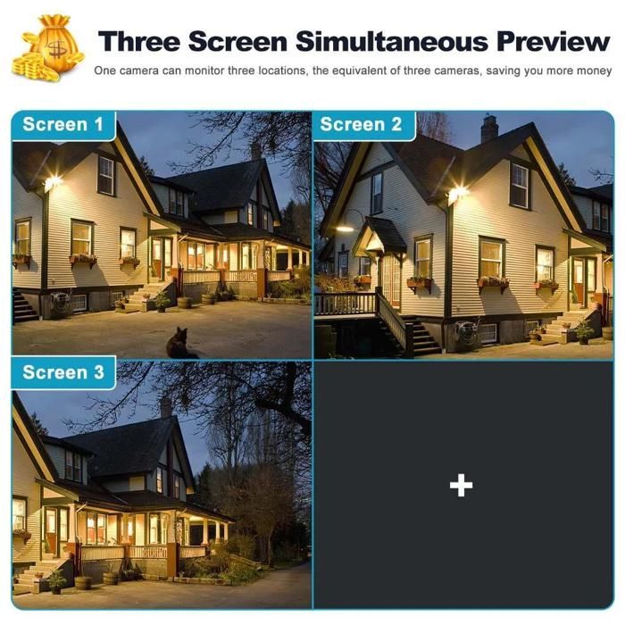 Caméra De Sécurité 3K Double Objectif 8MP 4K Caméra Extérieure étanche Protection De Sécurité Détection Humaine Vidéo Surveillance CCTV Maison Sans Aucun Doute Une Connexion Plus Stable(4K 8MP Add 64G