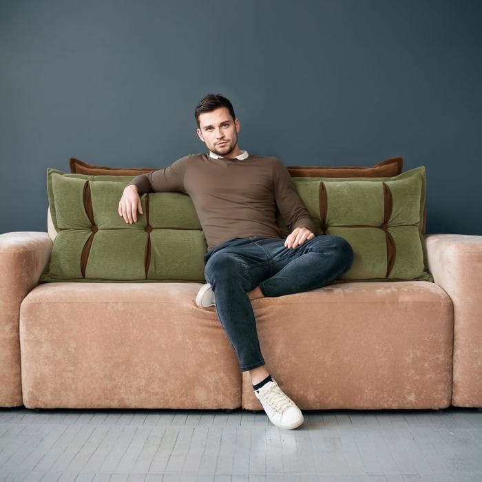 YUR Coussin De Dossier De Canapé En Mousse épaisse Avec Housse Amovible, Coussin De Tête De Lit, Coussin Lombaire Pour Lit, Grand Coussin De Lecture, Soulage La Douleur