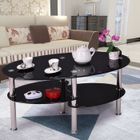 IAMS CHIEN Table basse - MIXMEST - Noir - Verre trempé - Ovale - Design contemporain