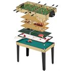 KANGUI Table de jeux 10 en 1 - Baby-Foot - Billard - Ping Pong - Hockey - Bowling - Cartes - Structure Bois - Accessoires Inclus