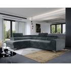 BESTMOBILIER Talisay - canapé d'angle gauche - 5 places - convertible avec coffre - en velours - Gris