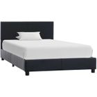 LEXLIFE Lit adulte contemporain - Structure de lit Cadre de lit scandinave - Noir Similicuir 90 x 200 cm