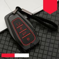 Coque clé,Etui clés intelligent à distance en alliage de Zinc pour voiture pour Geely Coolray Atlas Boyue NL3 - Type C-black red