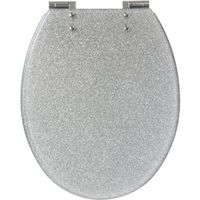 Abattant WC 'Glitter' pailleté Design Argent 35.5 x 46.5 x 5.5