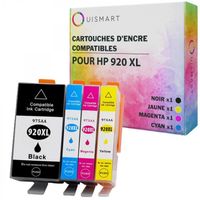 Ouismart® 920XL - Pack de 4 cartouches d'encre compatibles HP 920 XL - pour Cartouche HP 920XL OfficeJet et OfficeJet Pro