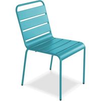 Chaise de jardin - OVIALA - Palavas - Acier - Bleu